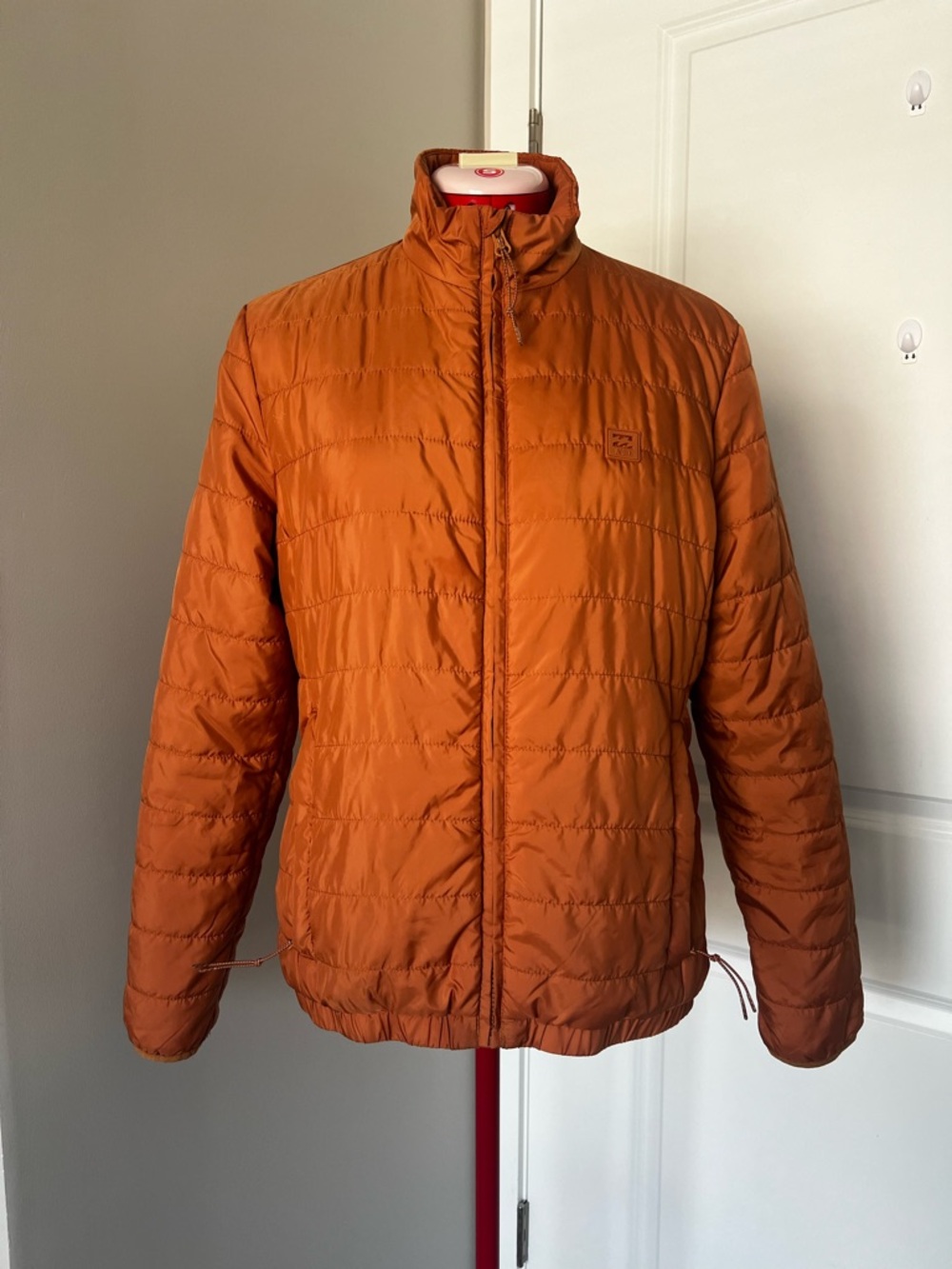 Billabong Men's Orange Quilted Puffer Jacket